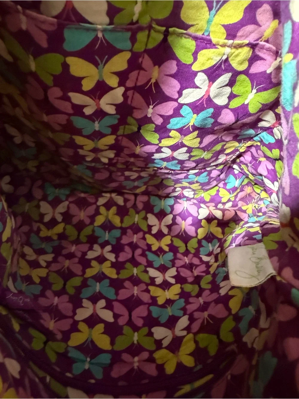 Vintage Vera Bradley Purple Quilted Floral Tote with Multicolor Accents